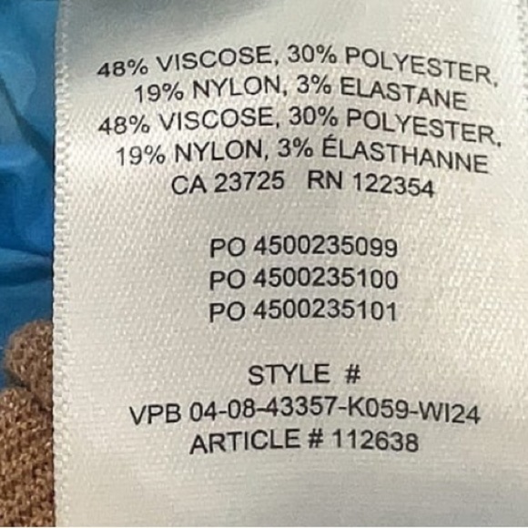 Wilfred Aritzia Tan Ribbed Knit Maxi Midi Bodycon Long Sleeve Dress Large - Picture 4 of 5